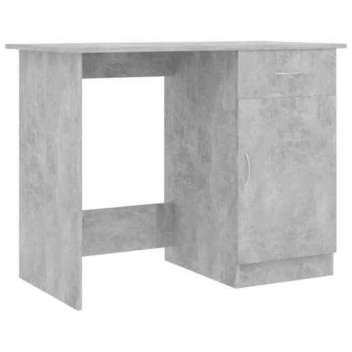 Secretária Escrivaninha de computador - 100x50x76 cm derivados de madeira cinzento cimento
