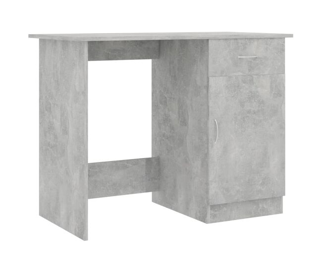 Escritorio - mesa de ordenador de madera contrachapada gris hormigón 100x50x76 cm