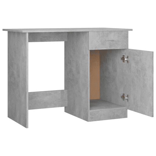 Secretária Escrivaninha de computador - 100x50x76 cm derivados de madeira cinzento cimento