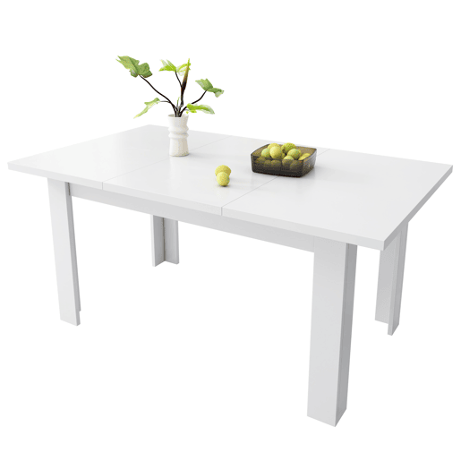 Mesa de jantar 120x70 cm - Mesa retangular com arrumação, mesa multifuncional, design moderno - Branco