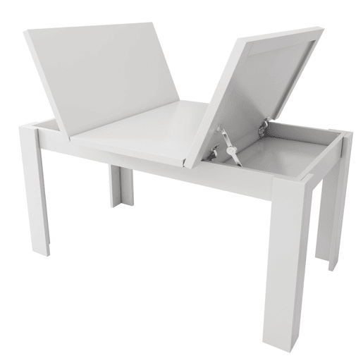 Mesa de jantar 120x70 cm - Mesa retangular com arrumação, mesa multifuncional, design moderno - Branco