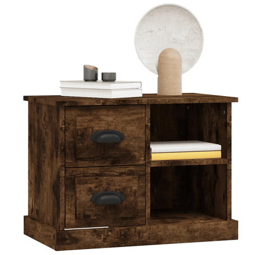 Mesa De Cabeceira - Mesinha De Cabeceira 60x35,5x45 cm cor carvalho fumado