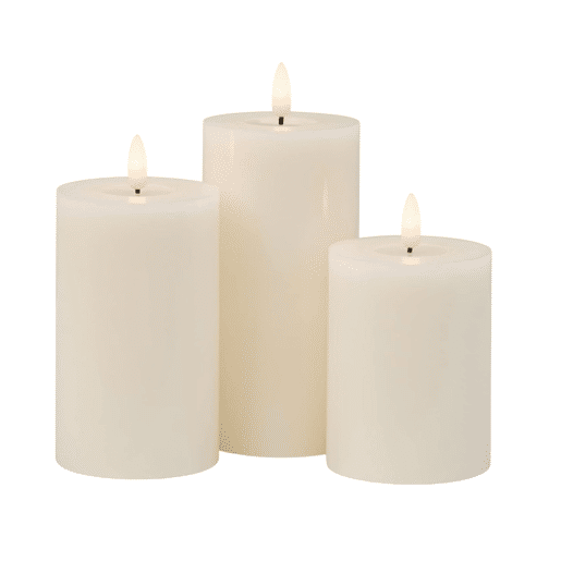 Conjunto de 3 velas de cera LED com função temporizador