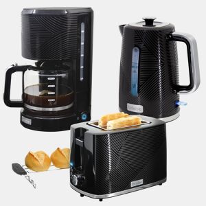 Briebe SKT1178BLK Elegance Conjunto de Torradeira de Pão 2 Fatias + Chaleira Elétrica 1,7L + Máquina de Café Filtro 10 Chávenas, , Preto