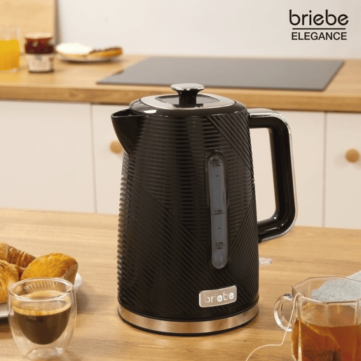 Briebe SKT1178BLK Elegance Conjunto de Torradeira de Pão 2 Fatias + Chaleira Elétrica 1,7L + Máquina de Café Filtro 10 Chávenas, , Preto