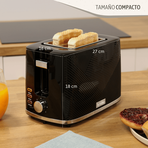Briebe SKT1178BLK Elegance Conjunto de Torradeira de Pão 2 Fatias + Chaleira Elétrica 1,7L + Máquina de Café Filtro 10 Chávenas, , Preto