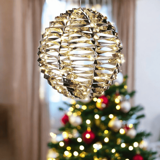 Bola de Natal decorativa com 60 luzes LED quentes Bola de Natal decorativa com 60 luzes LED quentes