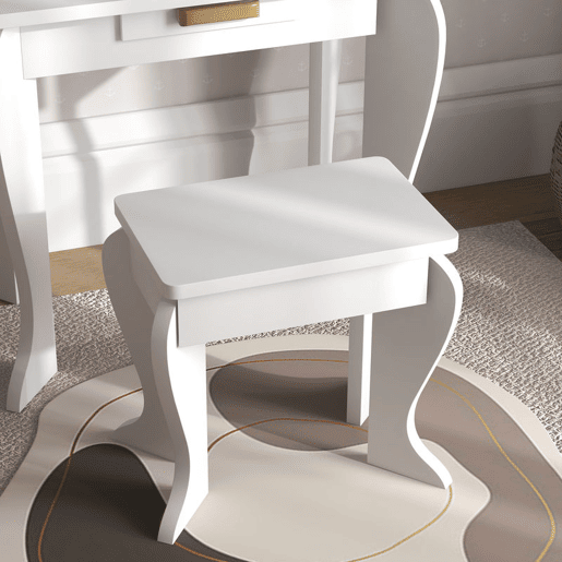 HOMCOM Toucador para Crianças com Espelho e Banco Toucador de Maquilhagem para Crianças de 3 a 6 Anos Toucador Infantil de Madeira com Gaveta 52x32x85 cm Branco HOMCOM Toucador para Crianças com Espelho e Banco Toucador de Maquilhagem para Crianças de 3 a 6 Anos Toucador Infantil de Madeira com Gaveta 52x32x85 cm Branco