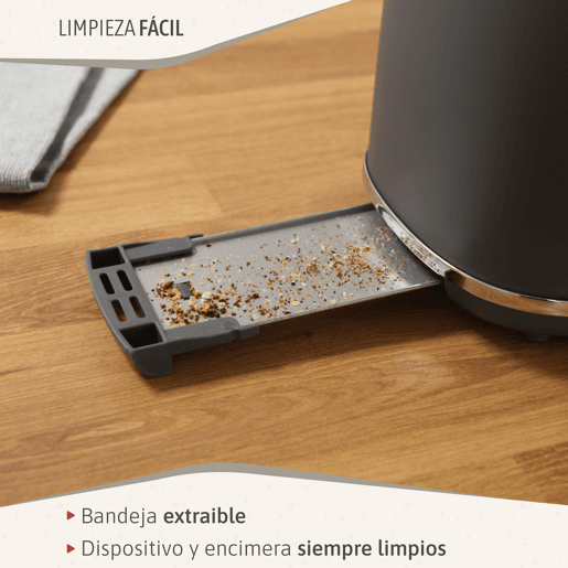 Briebe SKT1167GRY Nordic Conjunto de Torradeira de Pão com Fenda Larga, 2 Fatias + Chaleira Elétrica 1,7L sem Fio, sem BPA, 2200, Cinza