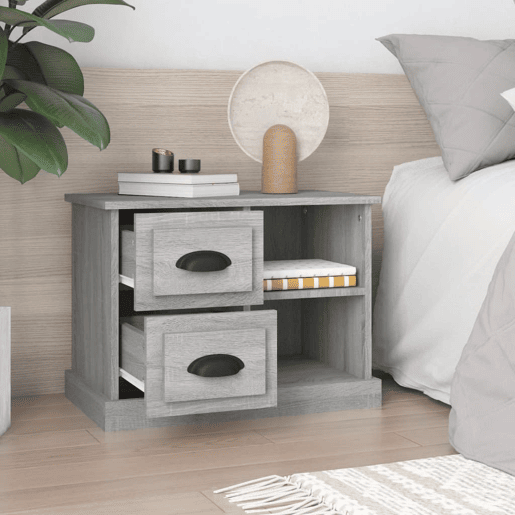 Mesa De Cabeceira - Mesinha De Cabeceira 60x35,5x45 cm cinzento sonoma
