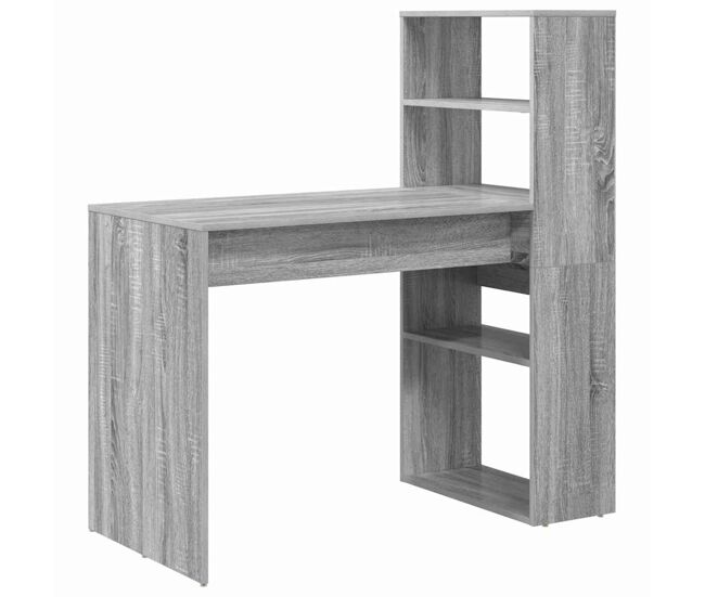 Escritorio - mesa de ordenador gris sonoma 113 x 54 x 120 cm madera contrachapada