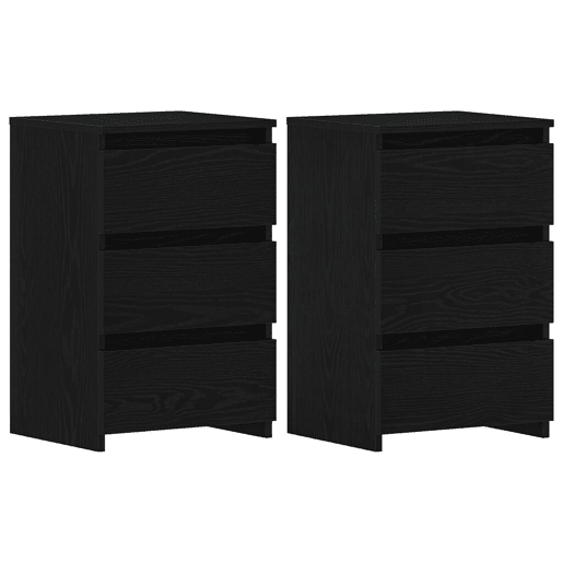 Lote de 2 Mesa De Cabeceira - Mesinha De Cabeceira Carvalho preto 40 x 35 x 62,5 cm