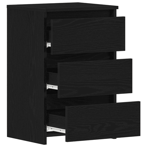 Lote de 2 Mesa De Cabeceira - Mesinha De Cabeceira Carvalho preto 40 x 35 x 62,5 cm