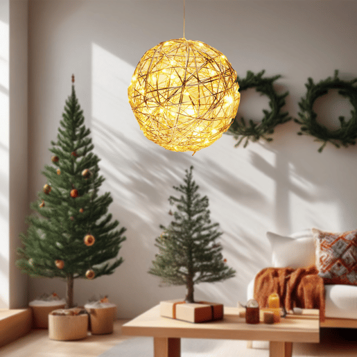 Bola de Natal luminosa com 40 luzes LED em tons quentes