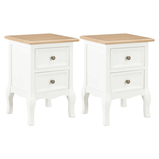 Lote de 2 Mesas De Cabeceira - Mesinhas De Cabeceira 35x30x49 cm MDF branco Lote de 2 Mesas De Cabeceira - Mesinhas De Cabeceira 35x30x49 cm MDF branco
