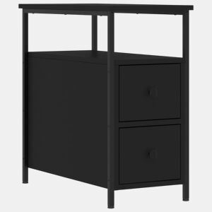 Mesa De Cabeceira - Mesinha De Cabeceira 30x60x60 cm derivados de madeira preto