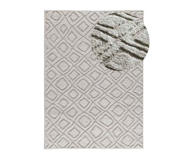 Alfombra escandinavo con relieve gris juno, 64x120 cm - atticgo