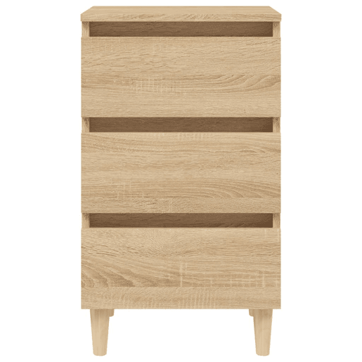 Mesa De Cabeceira - Mesinha De Cabeceira pernas de madeira 40x35x69cm carvalho sonoma