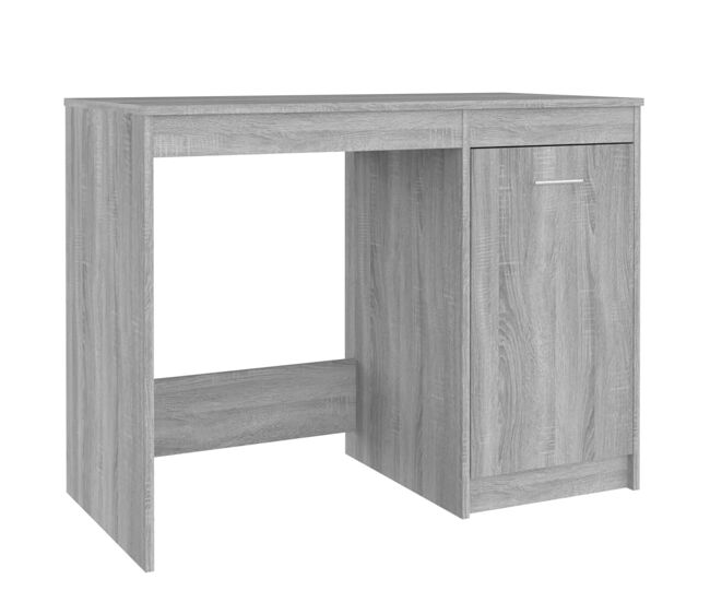 Escritorio - mesa de ordenador de madera contrachapada gris sonoma 100x50x76 cm