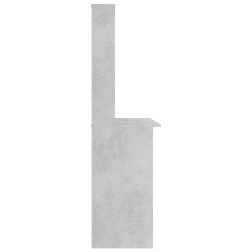 Secretária - Escrivaninha de computador c prateleiras 110x45x157cm contrap. cinzento cimento