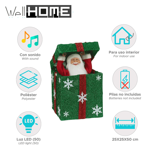 Caixa de presente Well Home com música e luzes LED