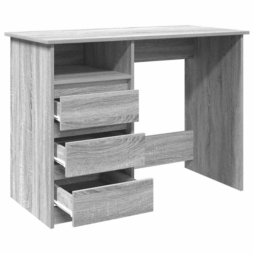 Secretária Escrivaninha de computador - 102x50x75 cm derivados de madeira cinzento sonoma