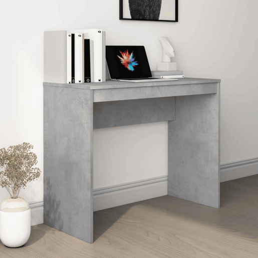 Secretária Escrivaninha de computador - 90x40x72 cm derivados de madeira cinza cimento