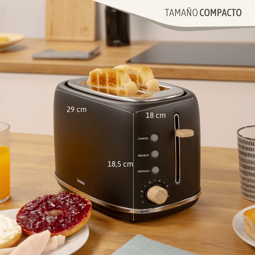 Briebe SKT1177BLK Nordic Tostapane a Fessura Larga a 2 Fette+ Chaleira de Indução com Apito, 2,3 L, 870, Preto
