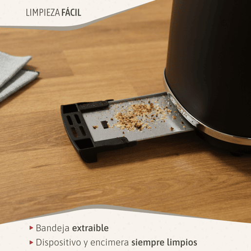 Briebe SKT1177BLK Nordic Tostapane a Fessura Larga a 2 Fette+ Chaleira de Indução com Apito, 2,3 L, 870, Preto