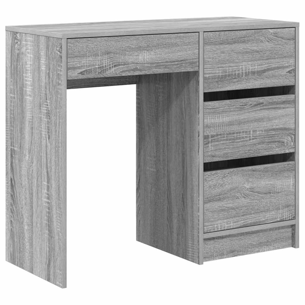 Escritorio - mesa de ordenador gris sonoma 90 x 37.5 x 75 cm madera contrachapada