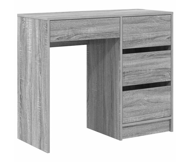 Escritorio - mesa de ordenador gris sonoma 90 x 37.5 x 75 cm madera contrachapada