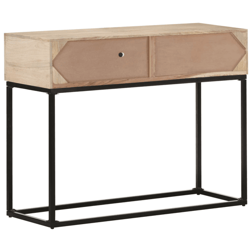 Mesa Consola - Mesa De Entrada 100x35x76 cm mangueira maciça e palha natural