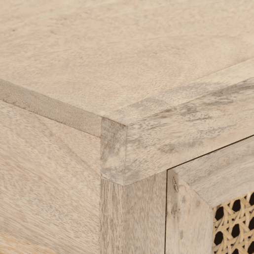 Mesa Consola - Mesa De Entrada 100x35x76 cm mangueira maciça e palha natural