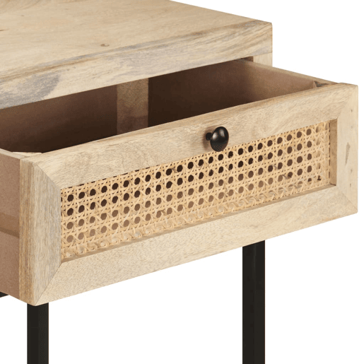 Mesa Consola - Mesa De Entrada 100x35x76 cm mangueira maciça e palha natural
