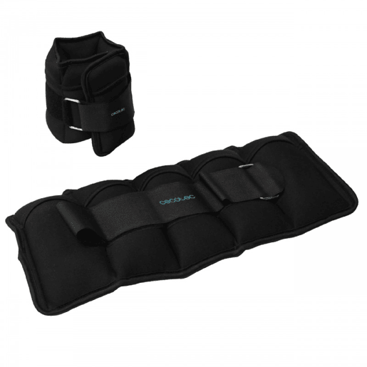 Cecotec Conjunto de 2 pesos ajustáveis com velcro para tornozelos e pulsos. Peso individual de 1 kg. Enchido de areia.
