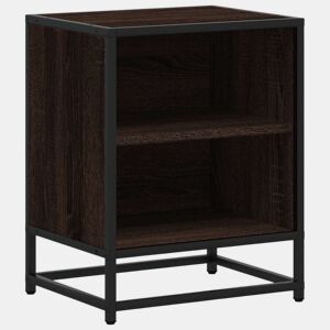 Mesa De Cabeceira - Mesinha De Cabeceira carvalho castanho 40x31x50 cm madeira e metal