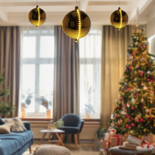 Bola de Natal LED Well Home com 4 luzes de corda