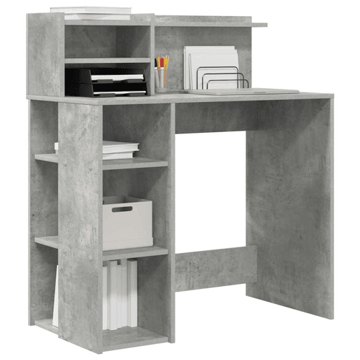 Secretária Escrivaninha de computador - com Armazenamento Cinzento cimento 90 x 48 x 101,5 cm