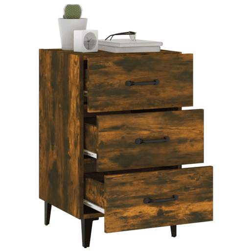 Mesa De Cabeceira - Mesinha De Cabeceira 40x40x66 cm derivados de madeira carvalho fumado
