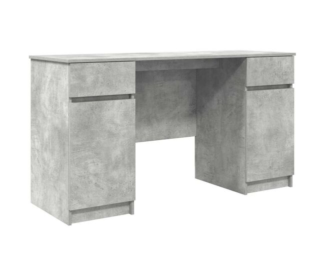 Escritorio - mesa de ordenador gris hormigón 140 x 49 x 76 cm madera contrachapada