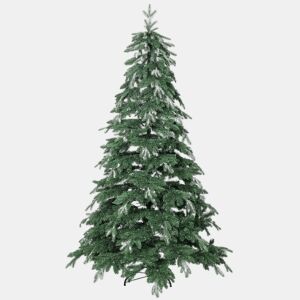 HOMCOM Árvore de Natal Artificial 210 cm Ramos Realistas com Efeito Neve Árvore de Natal com Suporte em Aço Base Dobrável Montagem Rápida Decoração de Natal para Casa Festa Verde