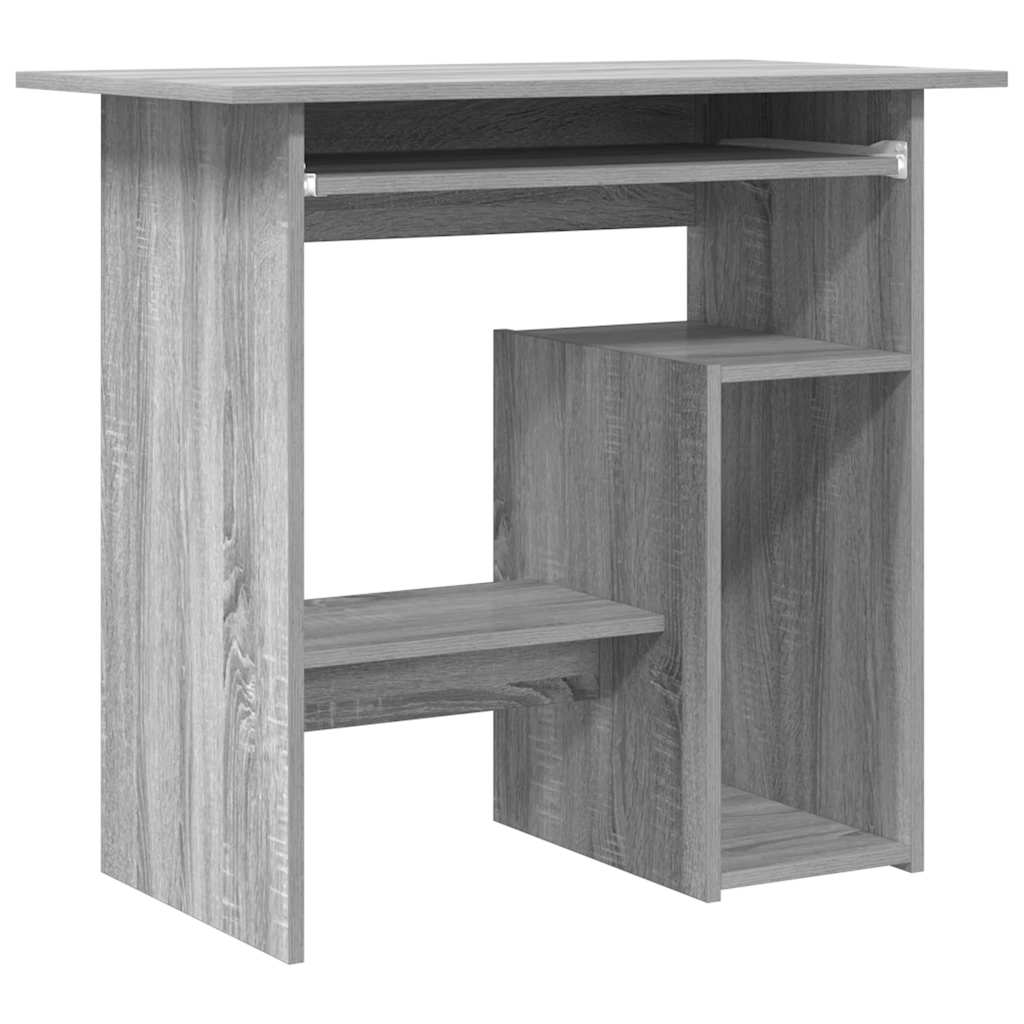 Escritorio - mesa de ordenador de madera contrachapada gris sonoma 80x45x74 cm
