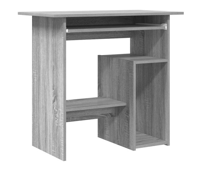 Escritorio - mesa de ordenador de madera contrachapada gris sonoma 80x45x74 cm