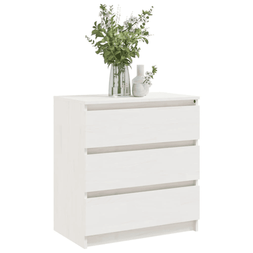 Mesa De Cabeceira - Mesinha De Cabeceira 60x36x64 cm madeira de pinho maciça branco