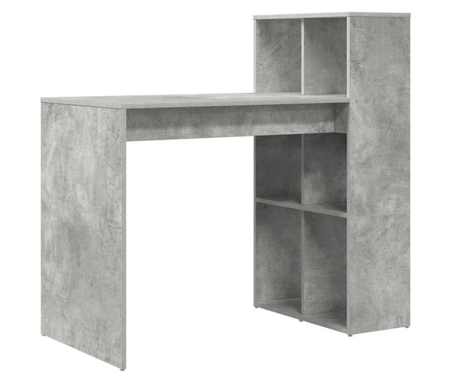 Escritorio - mesa de ordenador con estante gris concreto 108 x 55 x 103.5 cm