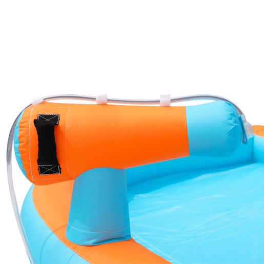 Castelo insuflável com 2 piscinas - Com ventilador, escorrega aquático + trampolim + aro de basquetebol + pistola de água, uso seco e molhado