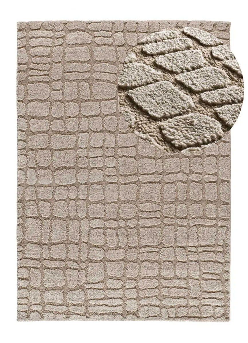 Alfombra escandinavo con relieve JUNO - ATTICGO 190x285 Topo