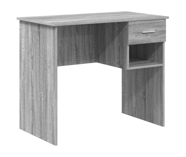 Escritorio - mesa de ordenador gris sonoma 90 x 49.5 x 75 cm madera contrachapada