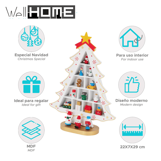 Estatueta de Árvore de Natal Well Home em MDF com Decoração
