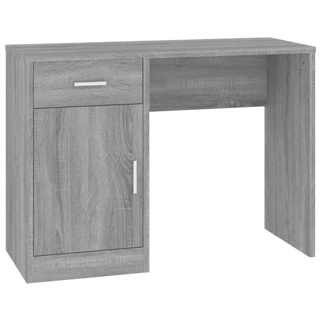 Escritorio - Mesa de Ordenador 100x40 Roble/ Gris